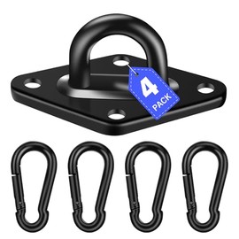 ZLQHHYL 3600lb Heavy Duty Hammock Hanging Kit - Upgraded Stainless Steel Hooks with Snap Hooks & Screws for Wall, Ceiling Mount (Indoor/Outdoor) (4 Pcs)