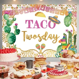 Fiesta Taco Twosday Birthday Banner Taco Twosday 2nd Birthday Backdrop Mexican Fiesta Theme Birthday Party Photography Background