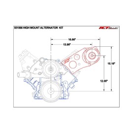 ICT Billet LS Camaro Heavy Duty Billet Alternator Bracket Kit LSX LS1 5.7L Top Driver Head Mount 551566-2