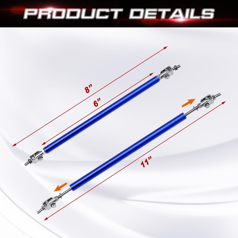 x xotic tech 2pc Adjustable 8"-11" Front Bumper Lip Splitter