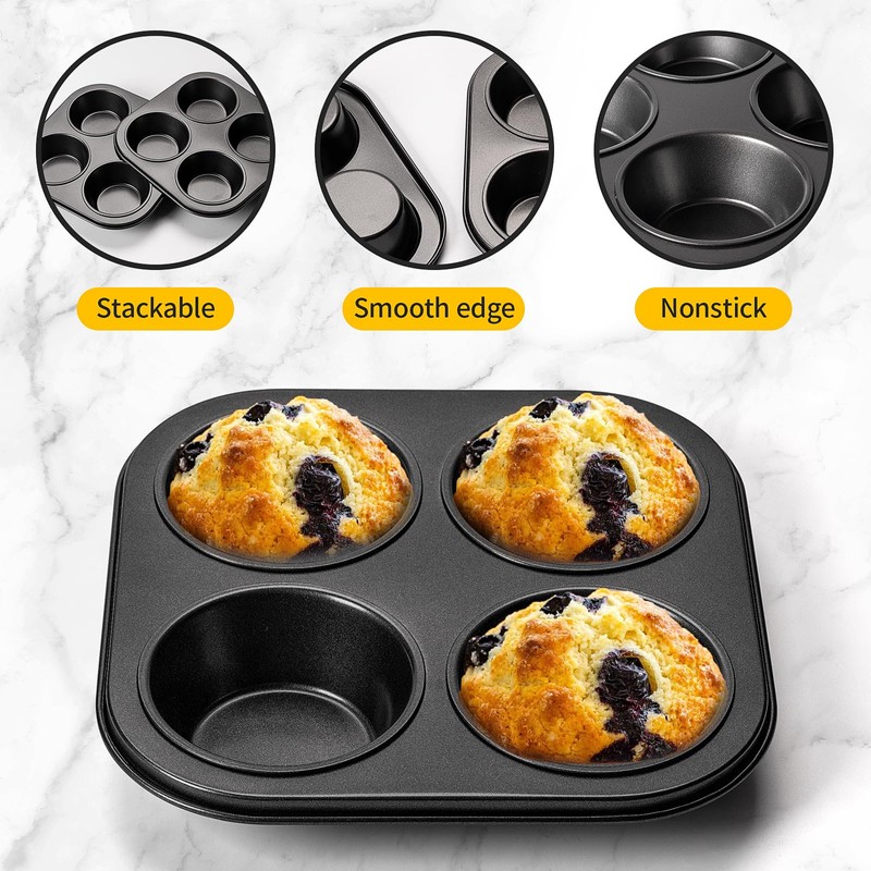 Yomvzake Air Fryer Muffin Pan, 2 Pack Cupcake Molds for