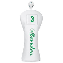 White Green Golf Club Covers Headcovers - 1pc Premium Golf Headcover or Set Golf Headcovers - Driver Headcover 3 5 Wood Headcover Hybrid Blade Putter Cover Headcover Magnetic (for 3-Wood | 1pc)