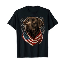 USA 4th Of July brown Patriotic American Labrador Retriever T-Shirt