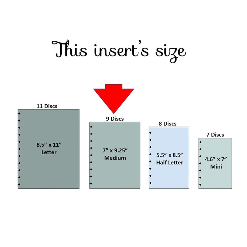 Habit Tracker Inserts for 9-Disc Planners (7 x 9.25 inches),