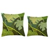 Monstera Deliciosa Cubism Abstract House Plant Variegated Throw Pillow