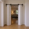 Bi Folding Sliding Barn Door Hardware Kit 60 In Black