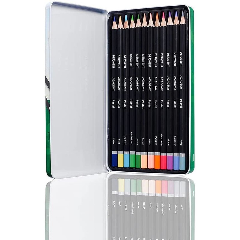 Derwent Academy Pastel Colour Pencil Tin of 12