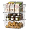 Slideep Large Stackable Storage Baskets Cabinet Organizer Sturdy Metal Wire