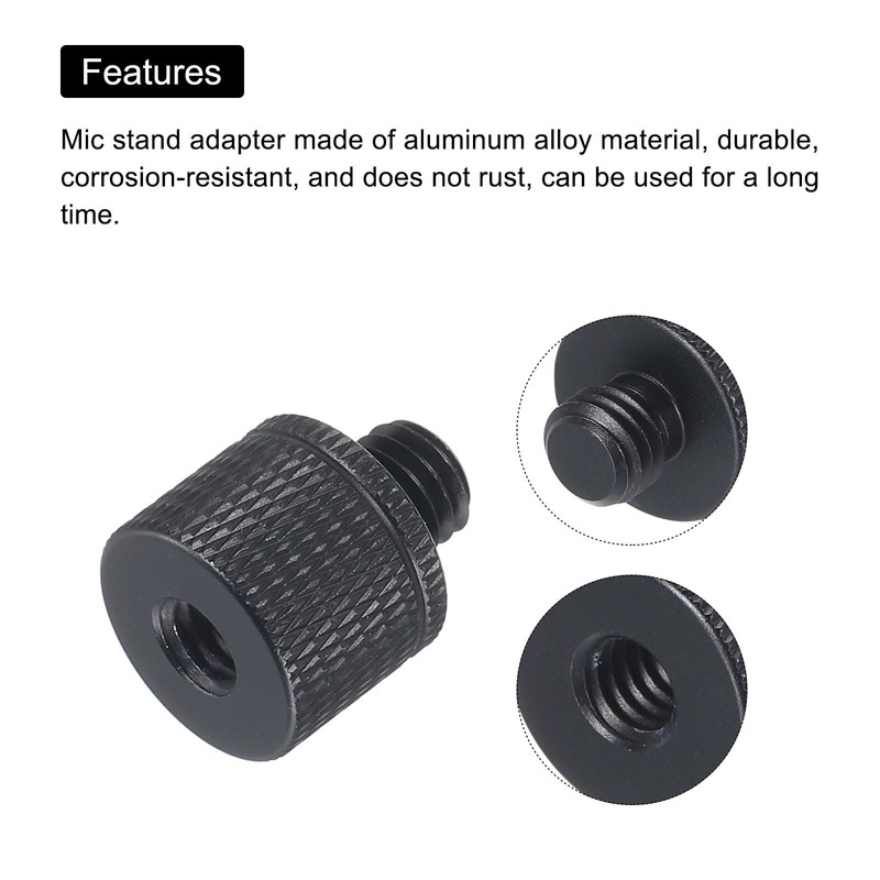 QUARKZMAN Microphone Stand Adapter 1/4 Female to M8 Male Camera