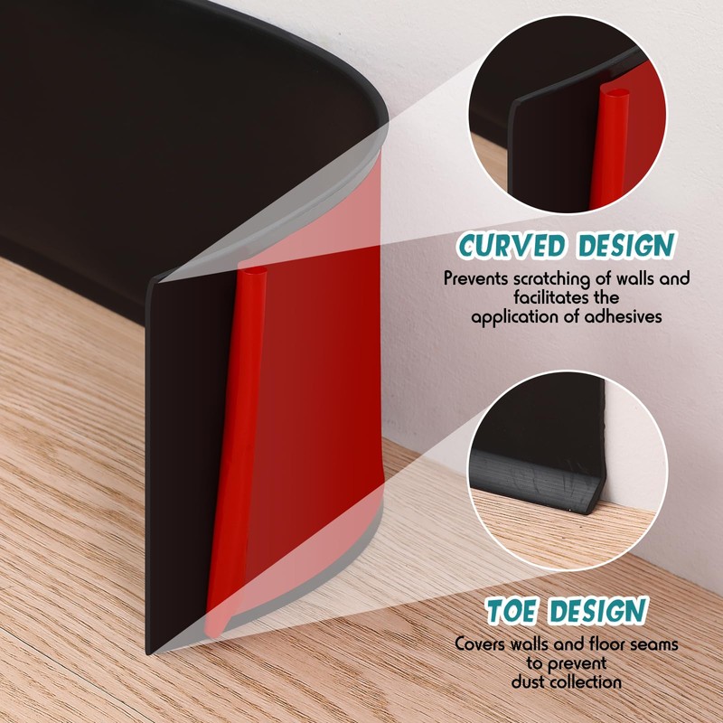 Frienda 4 Inch x 100 ft Flexible Baseboard Molding Trim