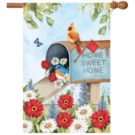 Flagmax Hello Spring Flag,Spring Garden Flag Welcome Seasonal House and Bird Summer House Flags 28x40 Inch Summer Garden Flag Outdoor Decor for Homes,Gardens,Patio or Lawn