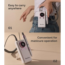 MelodySusie Professional Rechargeable Nail Drill Kit - 30,000 RPM Cordless Electric Nail File with Bits & Bracket for Gel Polish Removal, Portable E-File for Home or Salon Manicure & Pedicure, SC330G