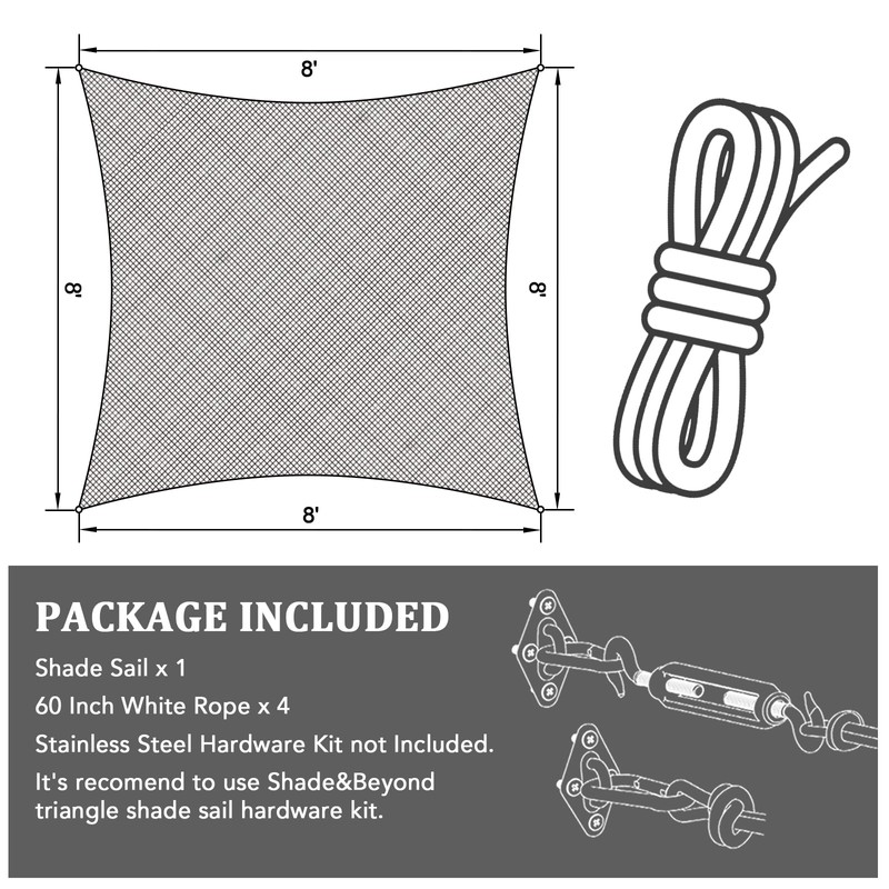 Shade&Beyond Rectangle Sun Shade Sail 12'X16' Permeable Canopy Sand for