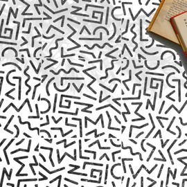 Bungee Cords Tile Stencil Doodle Pattern Best Vinyl Large Geometric Stencils for Painting on Walls, Canvas, Wood, Floor -XS (6" x 6") Exhibit Grade White