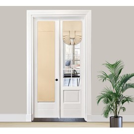 PI Blackout Front Door Curtain,Door Window Shade Privacy Thermal Insulated Small Door Curtain for French Door/Sliding Door/Patio Door,1 Panel (W12XL68,Beige)