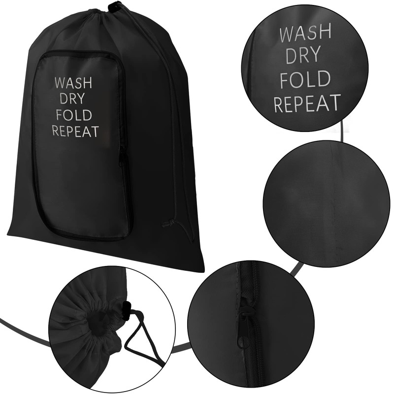 2 Pcs Travel Laundry Bag Washable Dirty Clothes Bag with