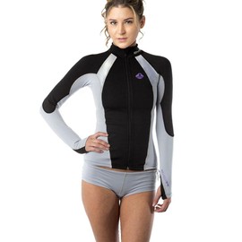 New Women's LavaCore Elite Stand Up Paddleboard (SUP) Jacket - Grey (Medium-Large) for Scuba Diving, Surfing, Kayaking, Rafting & Paddling