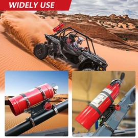 HOZHEM Car Fire Extinguisher Mount Bracket Aluminum Quick Release Roll Bar Fire Extinguisher Holder Mount Universal for Jeep Truck UTV ATV Semi