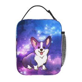 KEIGUXIAO cute galaxy dog lunch bag reusable insulated meal bags portable lunch tote for work travel picnic camping