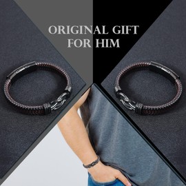 VGWON Gifts for Son Grandson To My Son Genuine Leather Bracelet from Mom Original Birthday Christmas Graduation Gifts for Son Grandson