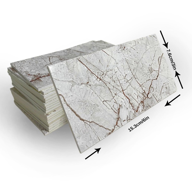 AMAZING WALL 20 Pcs PVC Peel and Stick Backsplash for