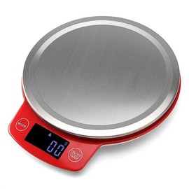 HORNBILL Digital Kitchen Scales Electronic Food Scales with 0.6L Bowl Liquids in ml and fl. Oz. Tare Function LCD Display Easy Storage,5kg/11lb Red