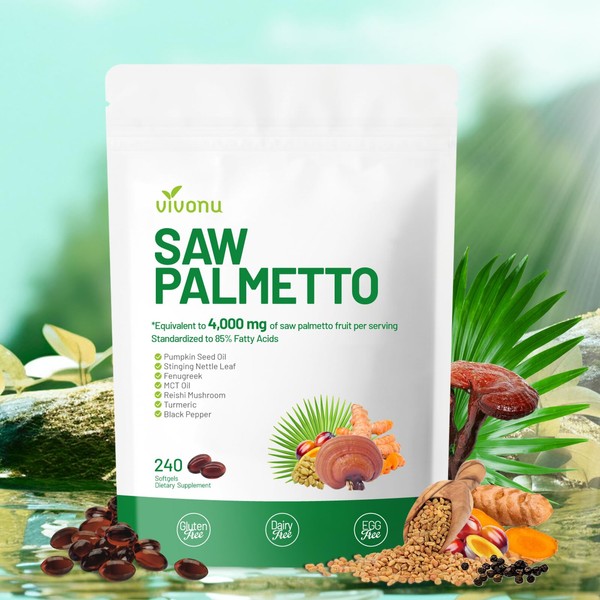 VivoNu Saw Palmetto Softgels Extract 8 in 1, Pumpkin Seed