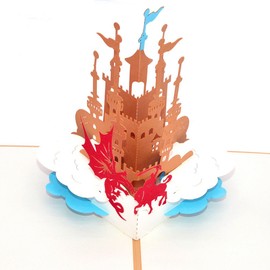 Medigy 3D Pop Up Greeting Cards Castle of The Knights Blank Cards for Most Occastions