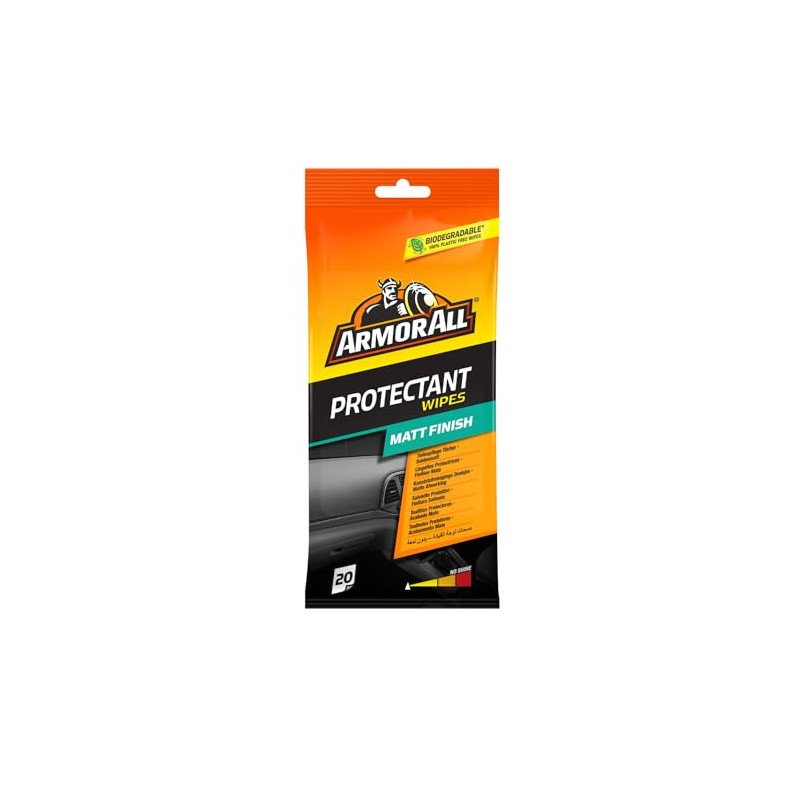 Armor All, 20 Matt Protectant Wipes, Citrus Scent, Suitable for