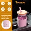 Tronco 20 oz Glass Tumbler with Lid and Straw, Iced
