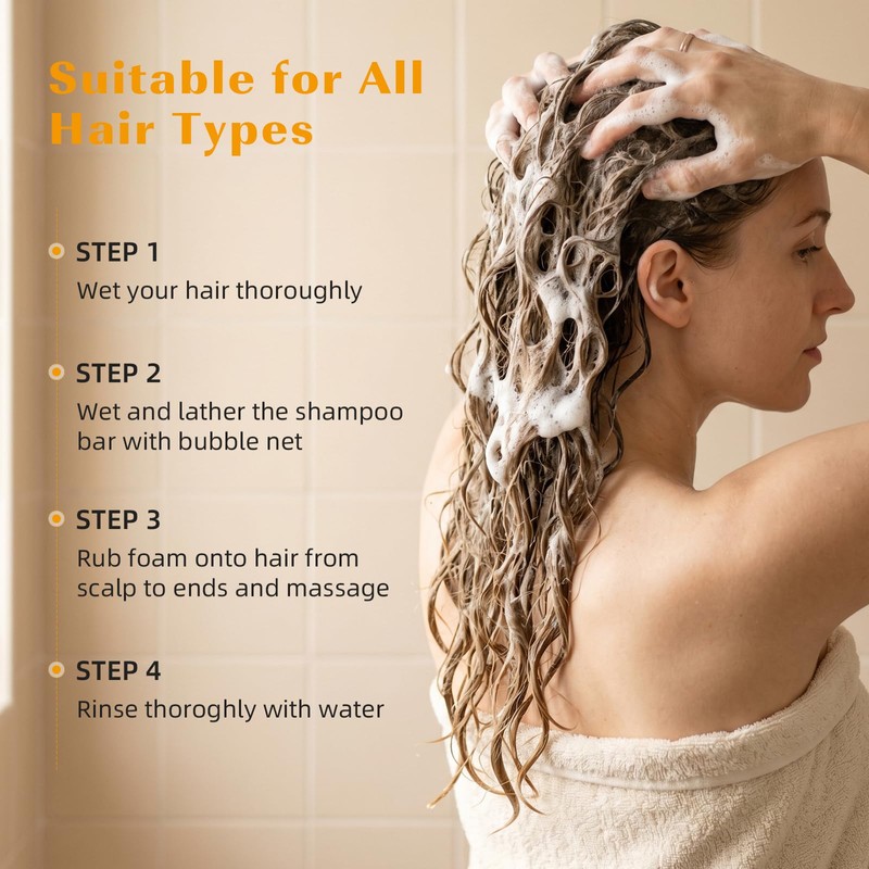 AOPEIBOTO Turmeric Hair Shampoo Soap, Ginger Hair Regrowth Shampoo Bar