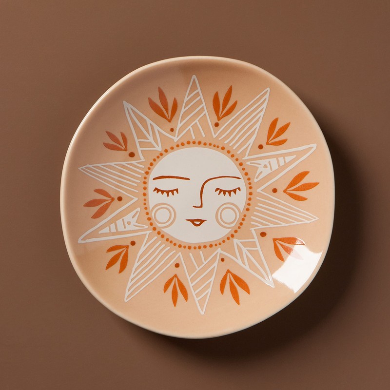 Danica Studio Soleil Sun Shaped Ceramic Trinket Tray, 4.75 x
