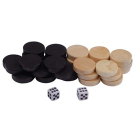 HEITIGN Damas 11 × 8 × 2 32 Piezas Damas Damas Backgammon Pieza de Ajedrez para Niños Juego de Mesa Aprendizaje Camping