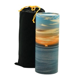 Casket Depot Biodegradable and Environmentally Friendly urn, Scattering Urns for Human Ashes Ocean Sunset (Adult Size Holds 250 Cubic inches Ashes), Red