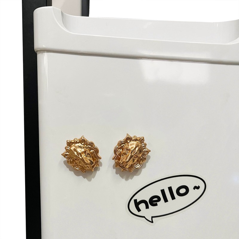 6Pcs Gold Lion Fridge Magnets, 3D Animal Refrigerator Magnets, Funny