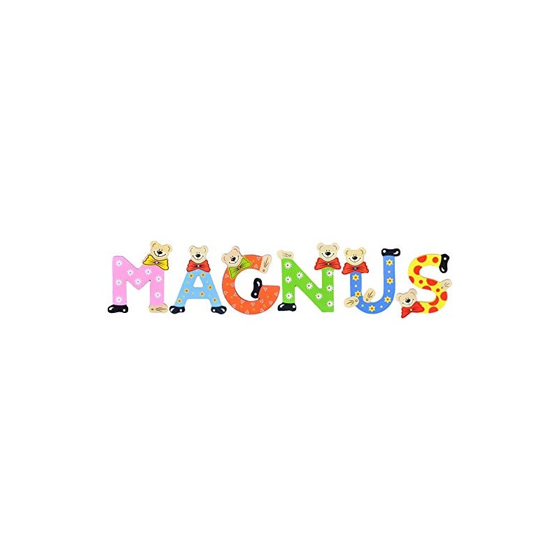Playshoes Children's Wooden Letters Names Magnus Set – Assorted