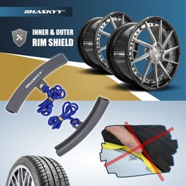 HASKYY Rim Edge Protector Rim Protection Rim Protection Strip for Alloy Wheels Rim Horn Protection with Mounting Rope – Pack of 2 – Rim Flange Protection for Tyre Mounting