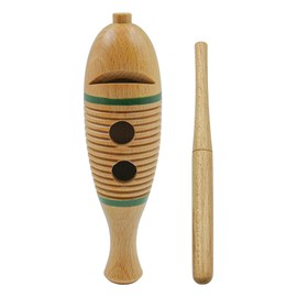 POFET Wooden Guiro, Colorful Fish-shaped Musical Percussion Instrument for Adults Musical Instrument