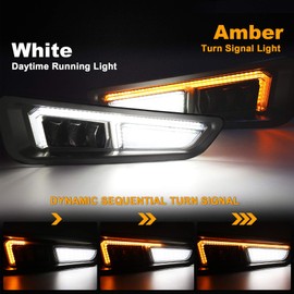 MOVOTOR Raptor Fog Lights with Sequential Amber Turn Signal DRL Bumper Fog Driving Lights Compatible with Gen 2 Ford F150 Raptor 2017 2018 2019 2020