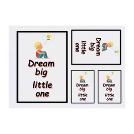 4 x 'Dream big' Temporary Tattoos - Water Resistant, Skin-Safe, Non-Toxic Transfers, Mixed Sizes (TO00071068)