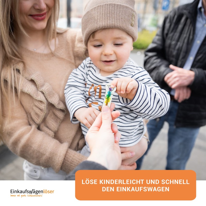 Code24 Einkaufswagenlöser Lieblingsmensch® Keyring with Shopping Chip & Key Finder,