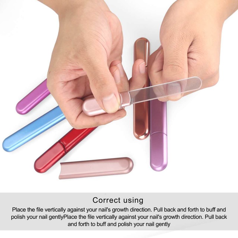 MiDenso Premium Glass Nail File with Case, Crystal Diamond Salon