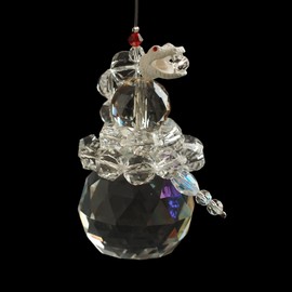 RELIGHT Suncatcher, Snake, Zodiac Sign, White Snake, Crystal Glass, Feng Shui, Good Luck, Year, Interior, Lucky Charm (White)