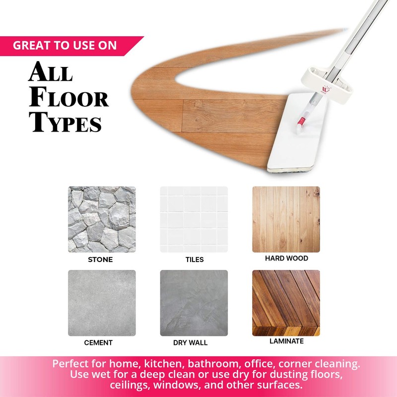 Microfiber Mop, 360 ° Rotatable, Best for Home Office, Light