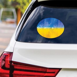 We Stand with Ukraine Sticker Vinyl Decal, Stand with Volodymyr Zelensky Sticker, Support Ukraine, Ukrainian Flag Bumper Sticker, VP14764-6" x 4.5"