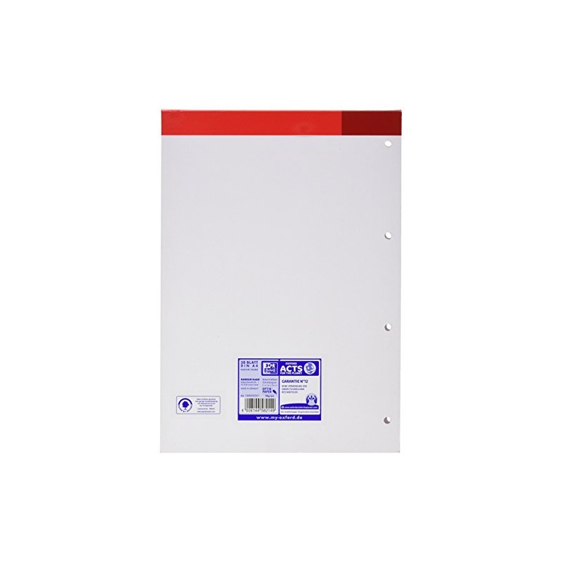 Oxford 384405026/100050351 Work School Pad A4/Squared/Margin 5 mm – 90