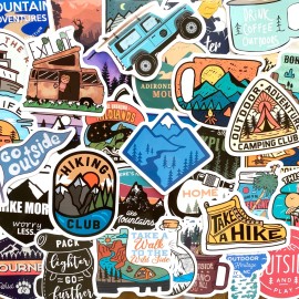 Unbranded 5-100 pcs Hiking Adventure Camping Outdoor Travel Stickers, Vinyl Laptop Decals - 20 pieces