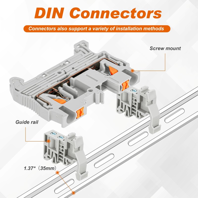 Saysurey DIN Rail Terminal Block Twin Spring Terminal Connectors Push