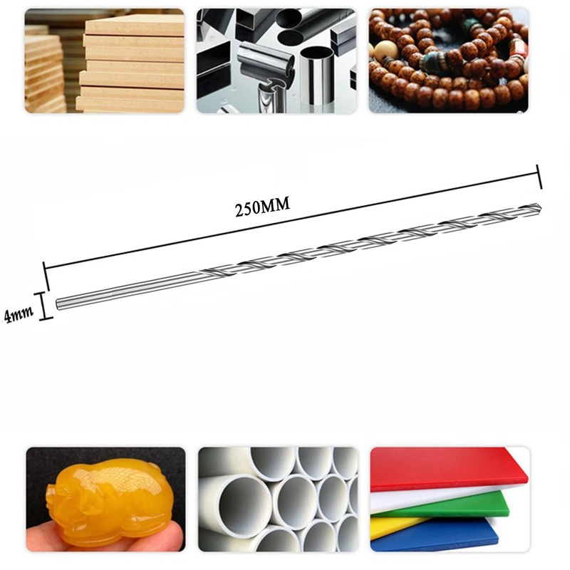 2 Piece 250 mm x 4 mm Twist Drill Bit