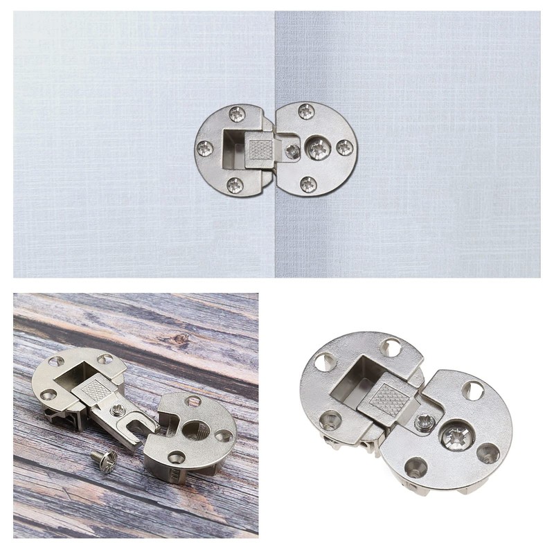 eMagTech 2PCS Semi-Circular Hinges with Fixing Screws 90 Degree Page